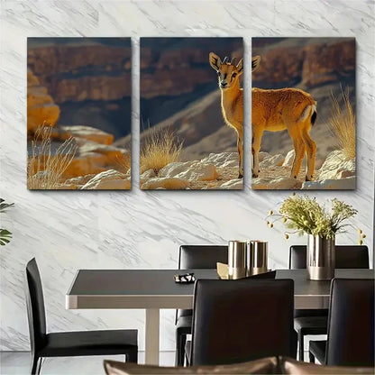 3pcs Makhtesh Ramon Negev Desert R  Wall Art Set Canvas Framed 40x60cm - High Quality Print 100% Australian Made Wall Canvas Ready to Hang