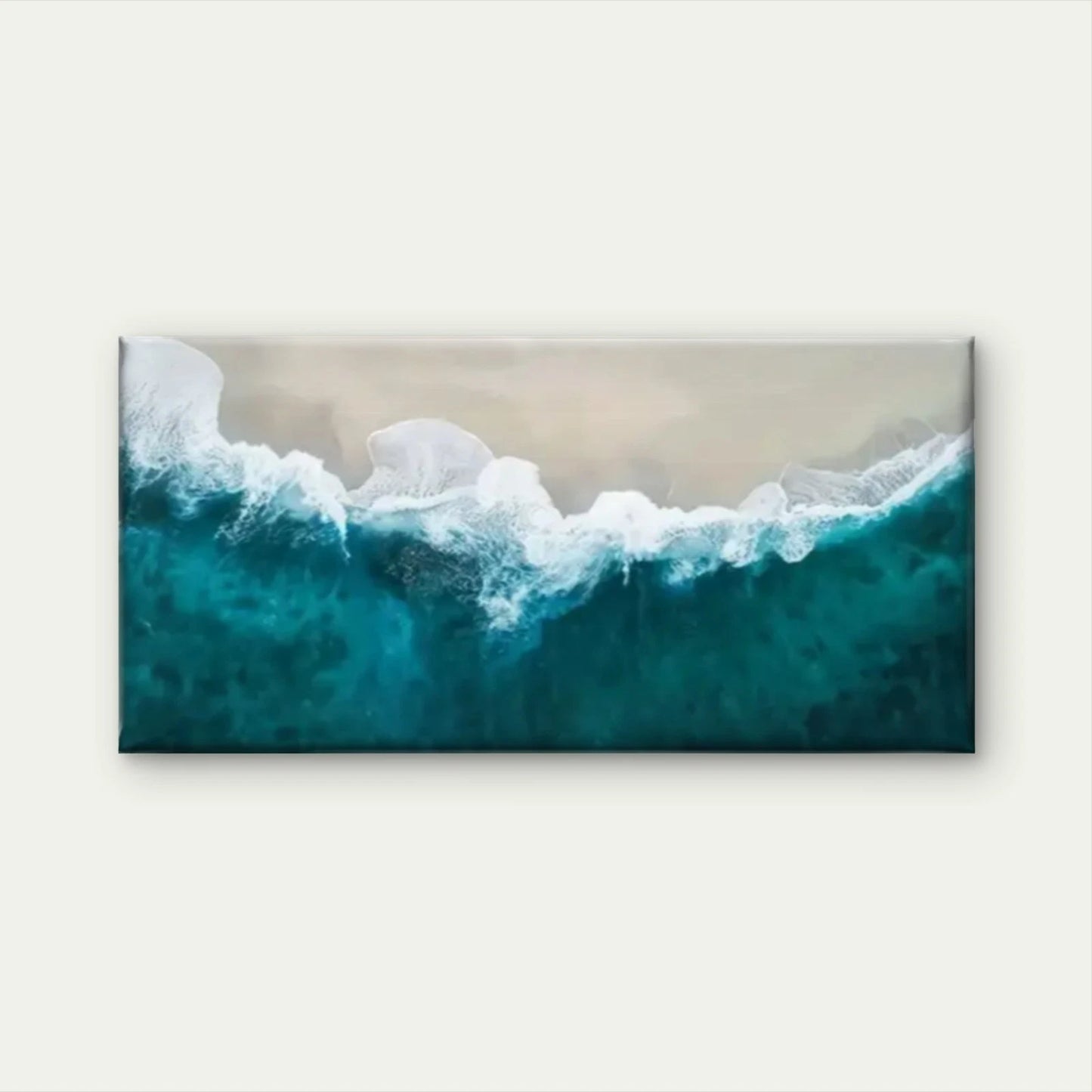 Modern Abstract Ocean Waves Wall Art Canvas Office Home Room Framed 120x60cm