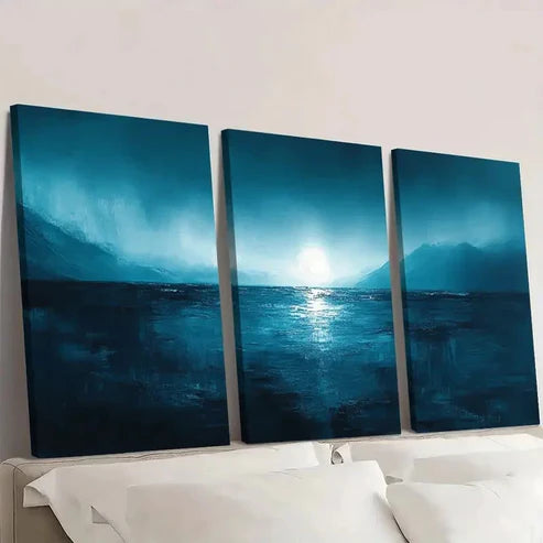 3pcs Urban Sea Modern Abstract Wall Art Set Canvas - High Quality Print 100% Australian Made Wall Canvas