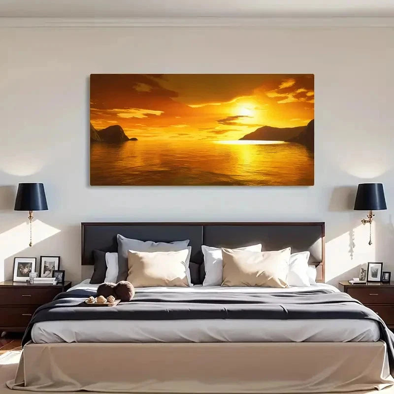 Orange World Decor Scenery Wall Art Canvas Office Home Room Framed 120x60cm