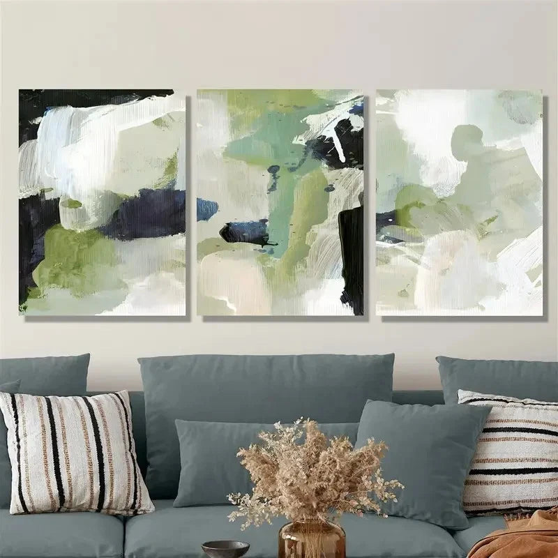 3pcs Color Block Texture Metal Print Ready to Hang Art - Bella Home Decor