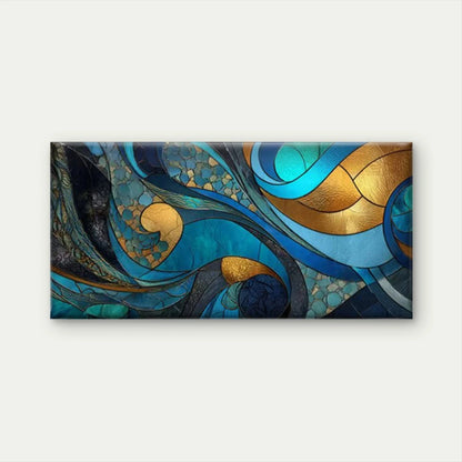 Abstract Fluid Curves Wall Art Canvas Office Home Room Framed 120x60cm