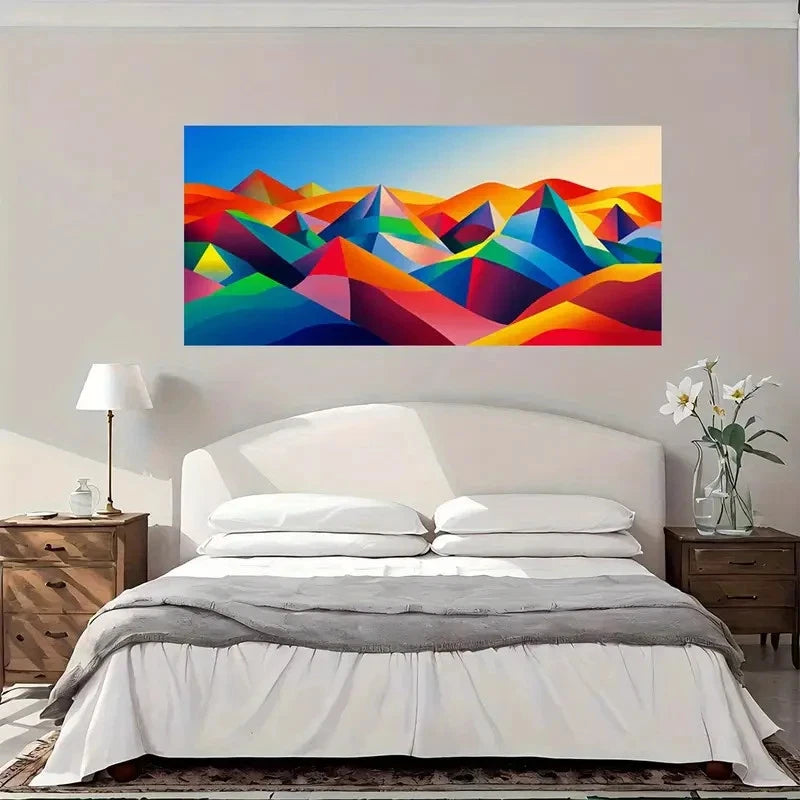 Abstract Colorful Landscape Wall Art Canvas Office Home Room Framed 120x60cm
