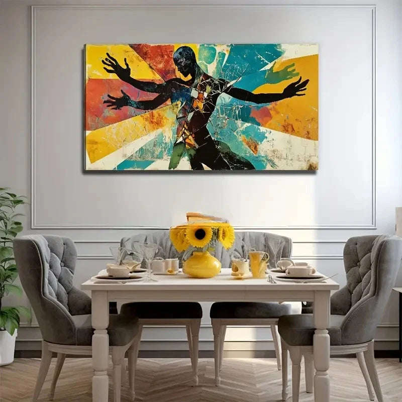 Abstract Male And Female Wall Art Canvas Office Home Room Framed 120x60cm