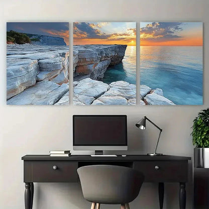 3pcs Natural Eroded Rock Formation Wall Art Canvas Unframed – High Quality Print 100% Australian Made Wall Canvas