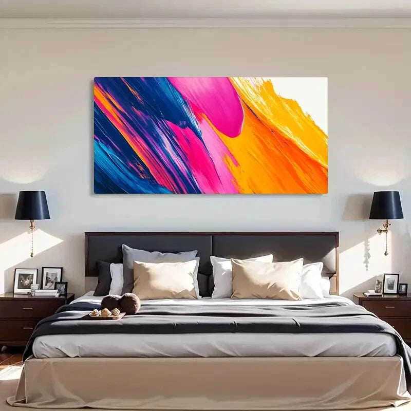 Abstract Vibrant Colors Wall Art Canvas Office Home Room Framed 120x60cm - Bella Home Decor