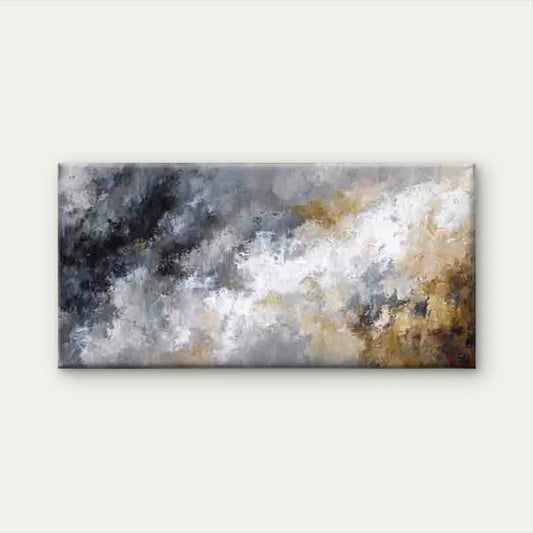 Abstract Flow Neutral Tones Wall Art Canvas Office Home Room Framed 120x60cm