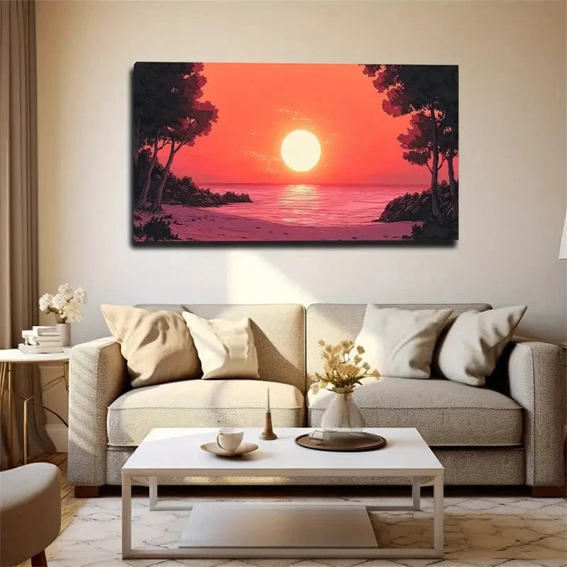 The Sun That Radiates Dazzling Wall Art Canvas Office Home Room Framed 120x60cm
