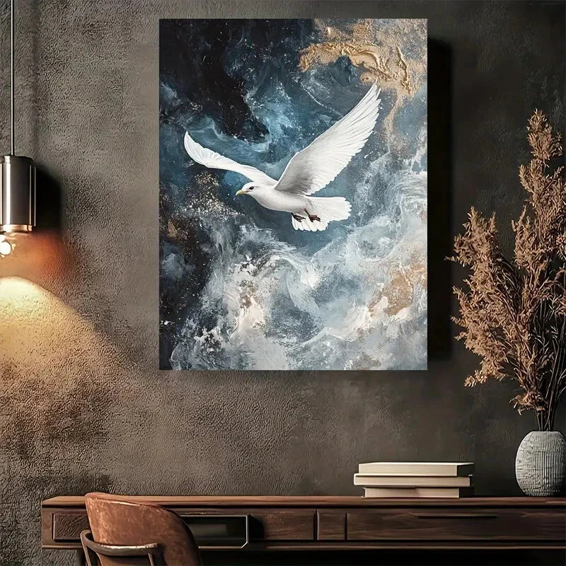 Beautiful Modern Abstract Ocean Artwork with White 40x60cm Metal Print Ready to Hang - Bella Home Decor