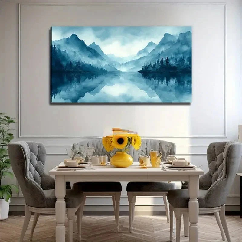 Serene Mountain And Water Wall Art Canvas Office Home Room Framed 120x60cm