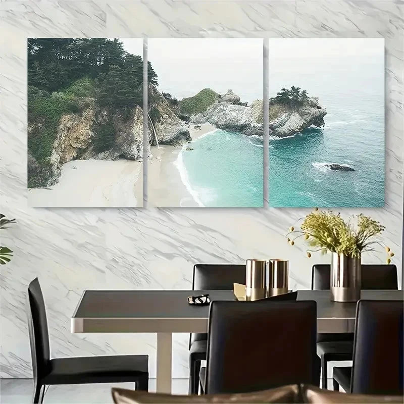3pcs Tropical Beach Metal Print Ready to Hang Art