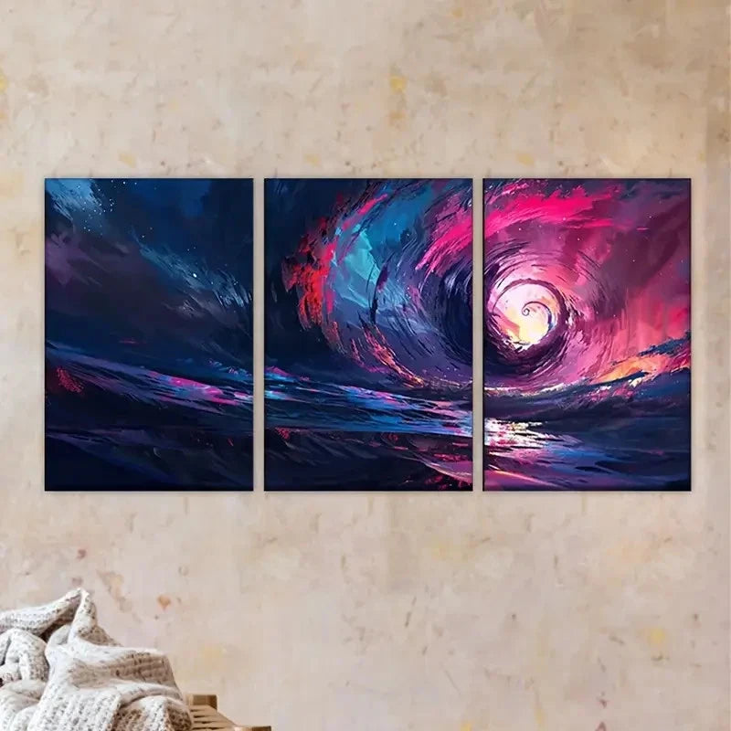3pcs spiral vortex Wall Art Set Canvas Framed 60x90cm - High Quality Print 100% Australian Made Wall Canvas Ready to Hang