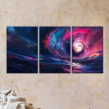 3pcs spiral vortex Wall Art Set Canvas Framed 60x90cm - High Quality Print 100% Australian Made Wall Canvas Ready to Hang