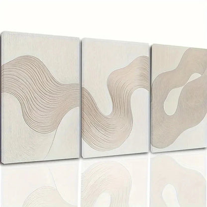 3pcs  White Texture with Irregular Wall Art Set Canvas Framed 60x90cm - High Quality Print 100% Australian Made Wall Canvas Ready to Hang - Bella Home Decor