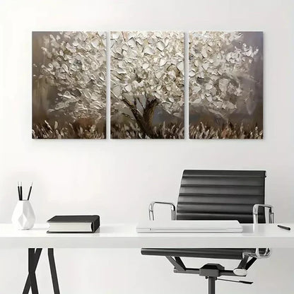 3pcs Leaf Abstract Tree Oil Painting Canvas Framed 60x90cm - High Quality Print 100% Australian Made Wall Canvas Ready to Hang - Bella Home Decor
