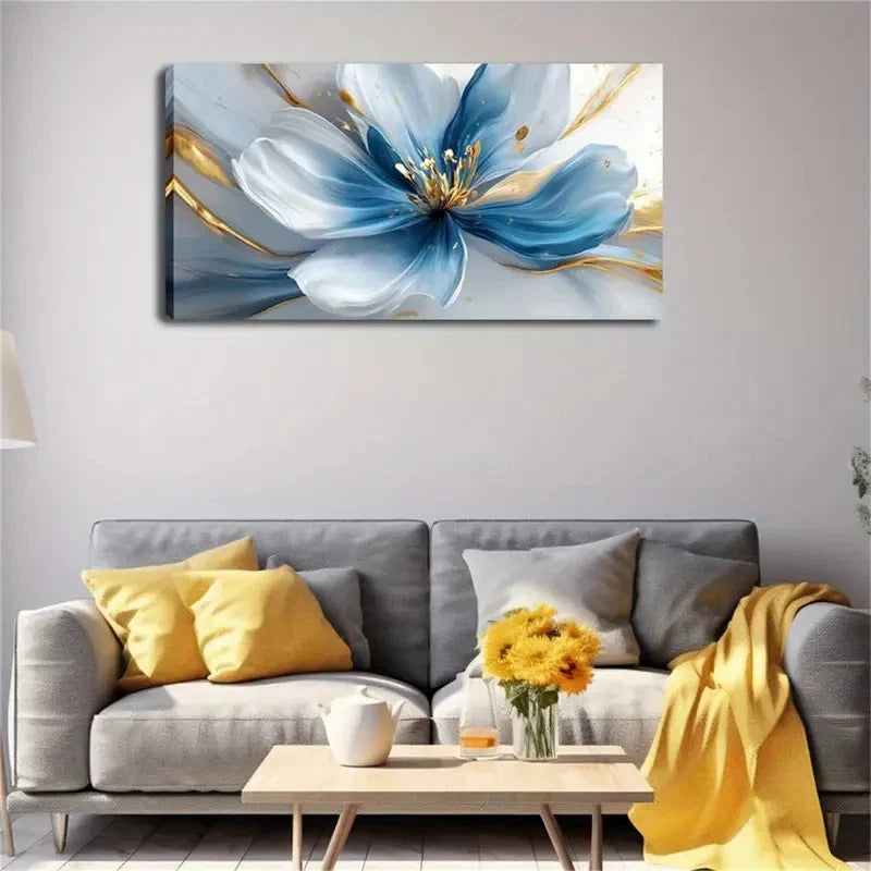 Big Flower With Petals Wall Art canvas office home room framed 120x60cm - Bella Home Decor