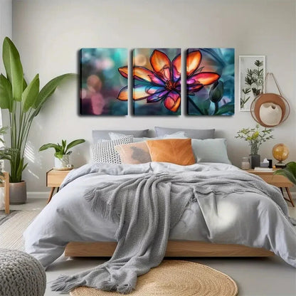 3pcs Vibrant Floral Colorful Flowers Perfect Wall Art Set Canvas Framed 40x60cm - High Quality Print 100% Australian Made Wall Canvas Ready to Hang - Bella Home Decor