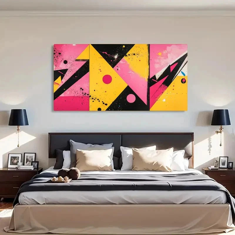 Abstract Modern Art Deco Wall Art Canvas Office Home Room Framed 120x60cm - Bella Home Decor