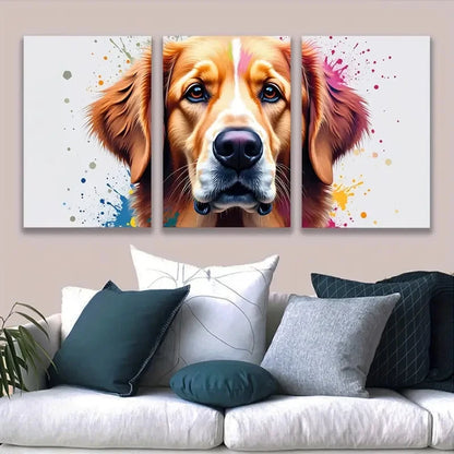3pcs Golden Retriever Dog Wall Art Set Canvas Framed 40x60cm - High Quality Print 100% Australian Made Wall Canvas Ready to Hang - Bella Home Decor