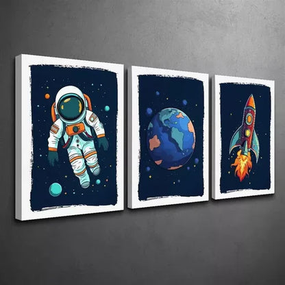 3pcs Space Themed Wall Art Canvas Unframed - High Quality Print 100% Australian Made Wall Canvas