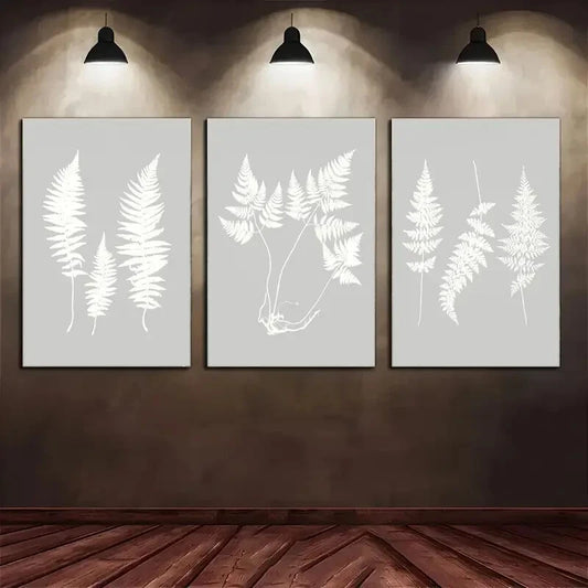 3pcs Minimalist Botanical Grass Posters Metal Print Ready to Hang Art
