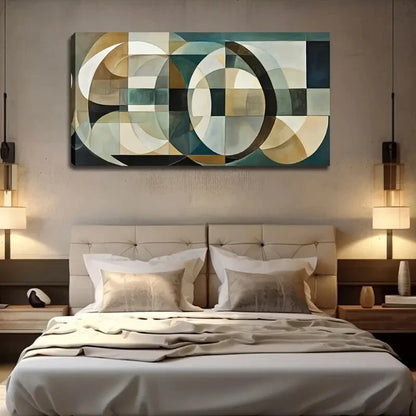 Abstract Geometric Design Wall Art Canvas Office Home Room Framed 120x60cm - Bella Home Decor