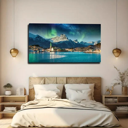 Magical Northern Lights Wall Art Canvas Office Home Room Framed 120x60cm