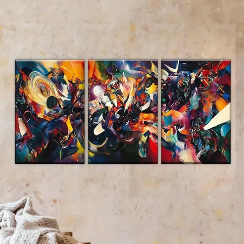 3pcs abstract painting on canvas Wall Art Set Canvas Unframed - High Quality Print 100% Australian Made Wall Canvas - Bella Home Decor