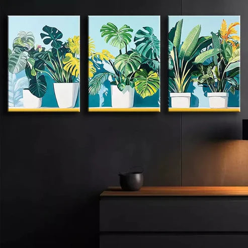 3pcs Luxurious Green  Art Canvas Unframed - High Quality Print 100% Australian Made Wall Canvas