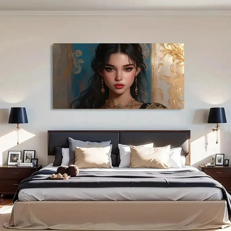 Elegant Woman Portrait Soft Wall Art Canvas Office Home Room Framed 120x60cm - Bella Home Decor