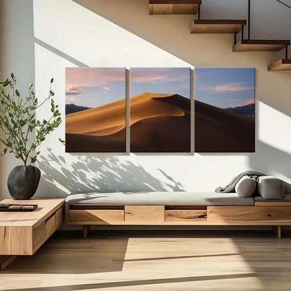 3pcs Sandy Desert Natural Landscape Wall Art Set Canvas Framed 60x90cm - High Quality Print 100% Australian Made Wall Canvas Ready to Hang