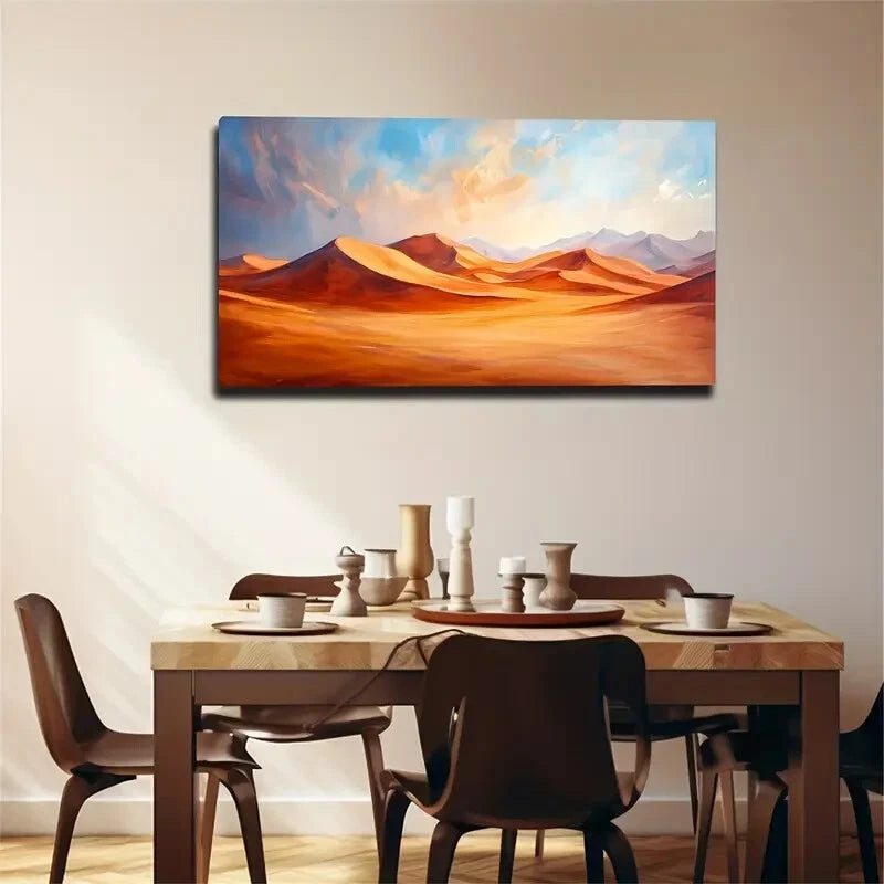 Vibrant Orange & Red Sand Dunes Wall Art Canvas Office Home Room Framed 120x60cm - Bella Home Decor
