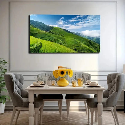 Green Mountain Spring Wall Art Canvas Office Home Room Framed 120x60cm