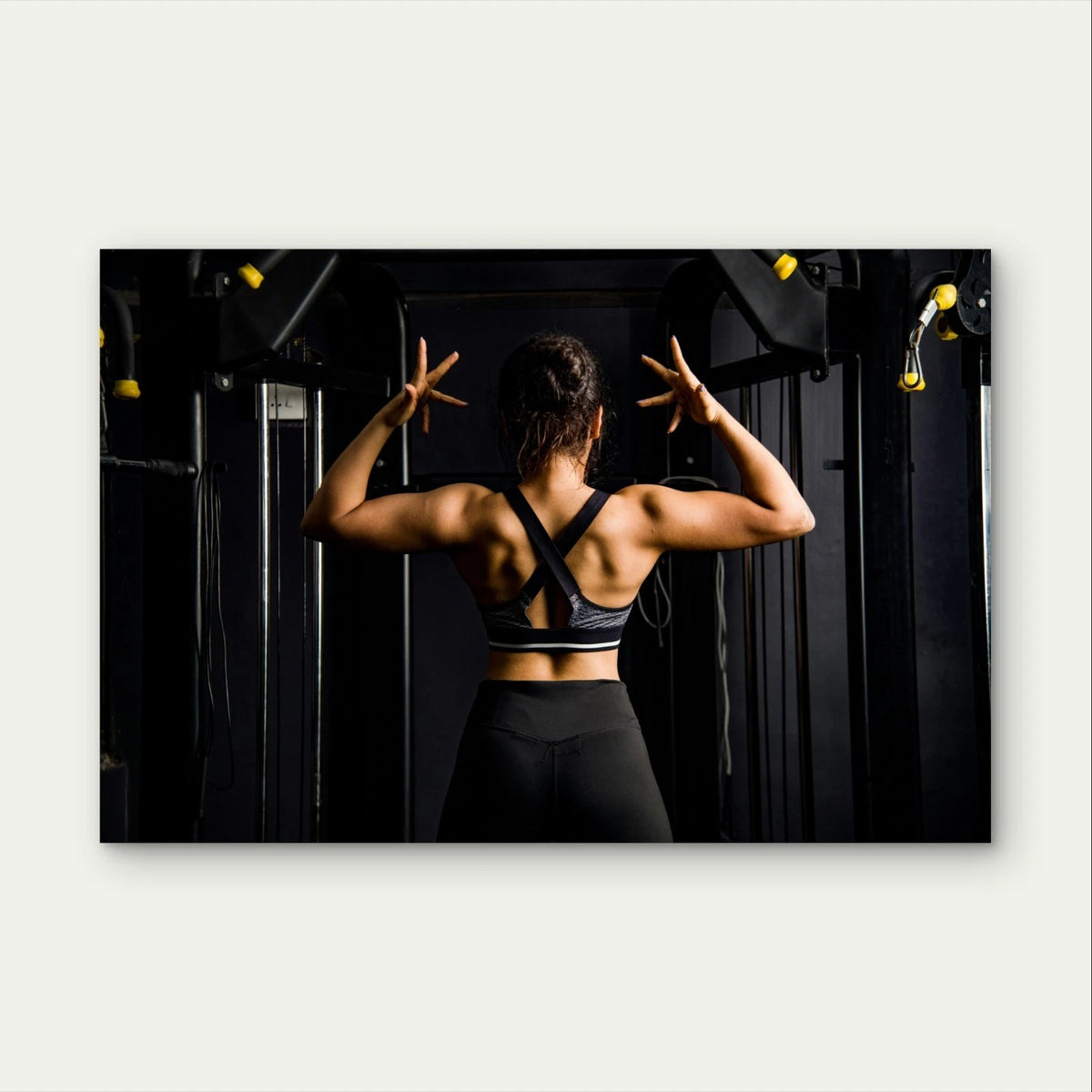 Gym Motivation Back Muscle Woman 5mm Plastic Poster Ready to Hang 90x60cm