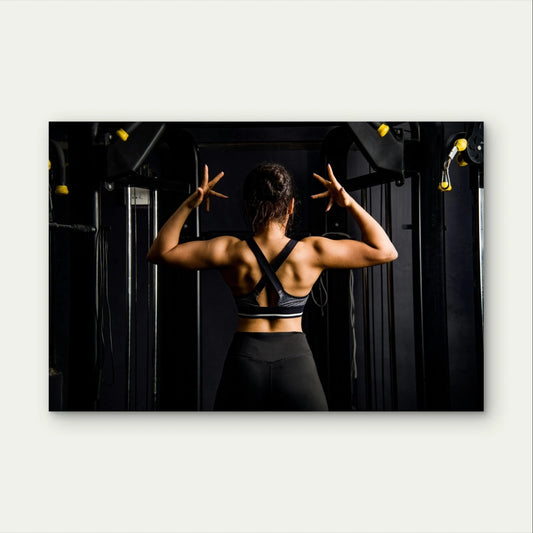 Gym Motivation Back Muscle Woman 5mm Plastic Poster Ready to Hang 90x60cm