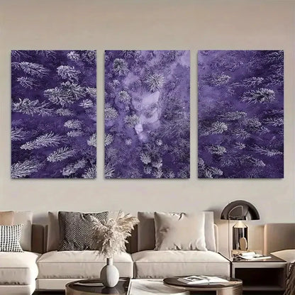 3pcs Evergreen Trees Aerial Photo Metal Print Ready to Hang Art