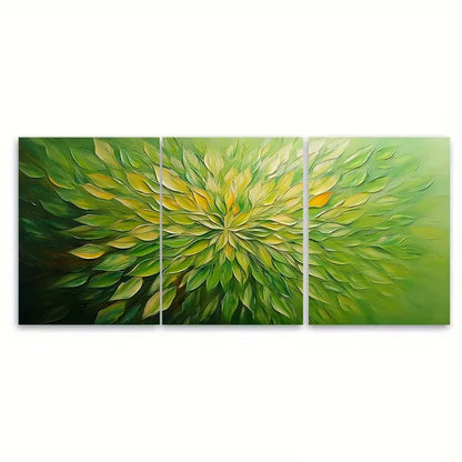 3pcs Sunburst Flower Textured Metal Print Ready to Hang Art - Bella Home Decor