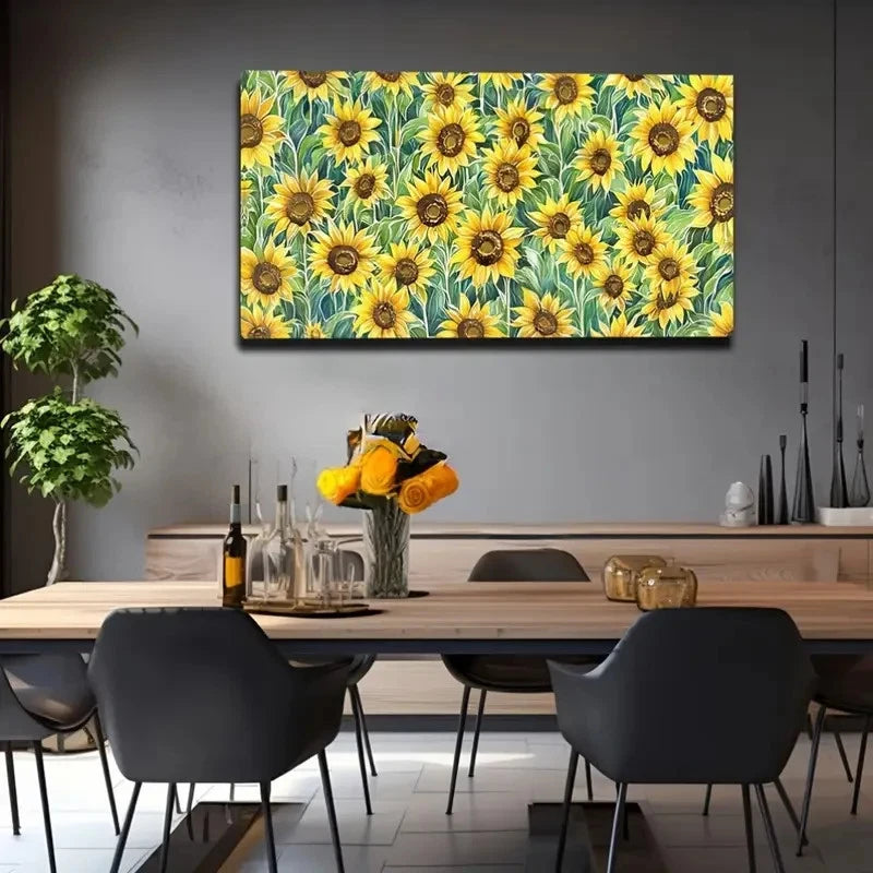 Vibrant Floral Decor Wall Art Canvas Office Home Room Framed 120x60cm