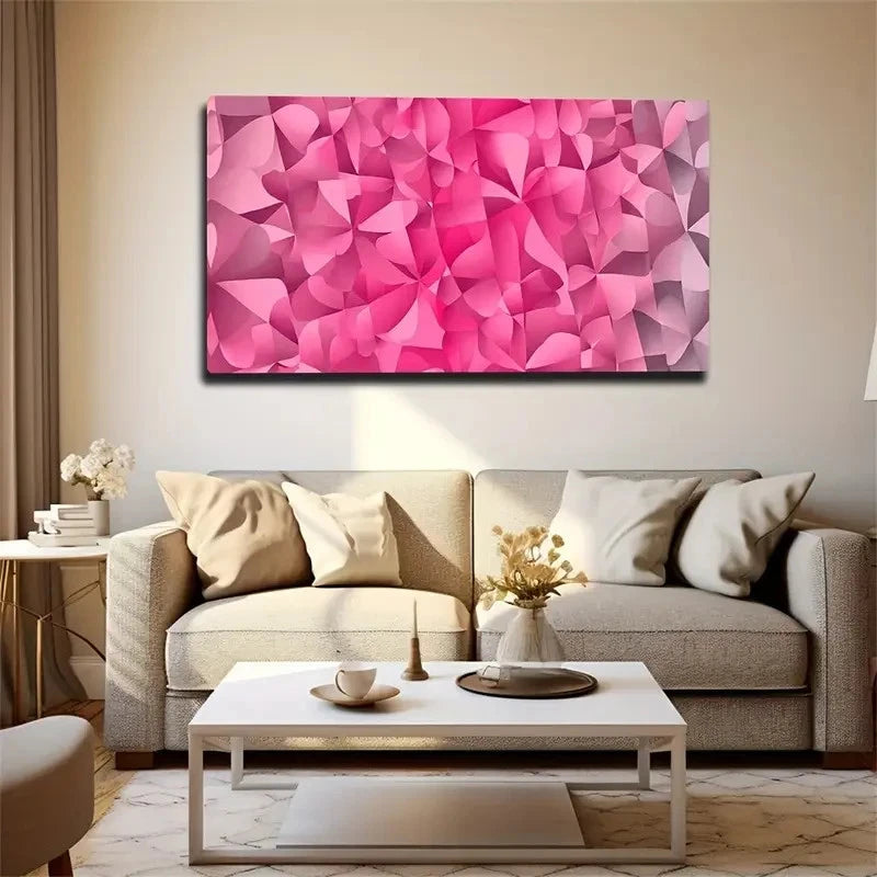 Abstract Pink Square Space Wall Art Canvas Office Home Room Framed 120x60cm