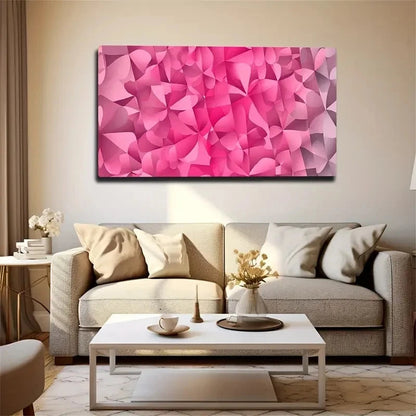 Abstract Pink Square Space Wall Art Canvas Office Home Room Framed 120x60cm