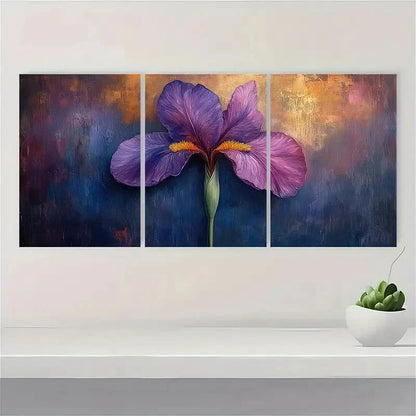 3pcs Iris Painting Print Green Art Metal Print Ready to Hang Art - Bella Home Decor