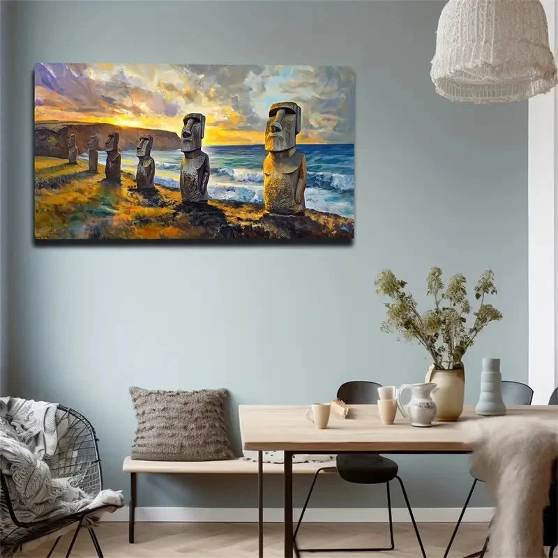 Mystery Easter Island Worth Wall Art Canvas Office Home Room Framed 120x60cm