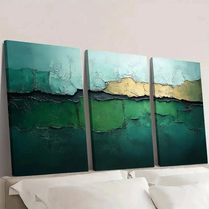 3pcs Green and Grey Abstract  GA Wall Art Set Canvas Framed 60x90cm - High Quality Print 100% Australian Made Wall Canvas Ready to Hang - Bella Home Decor