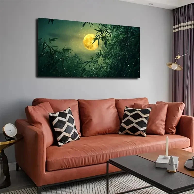 Watercolor Bamboo Forest Wall Art canvas office home room framed 120x60cm - Bella Home Decor
