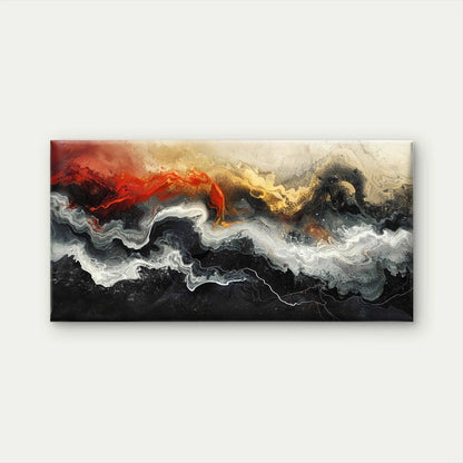 Abstract Vibrant Color Waves Wall Art Canvas Office Home Room Framed 120x60cm