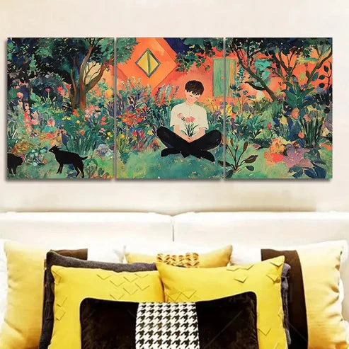 3pcs Jungle-Themed Prints Vibrant Floral Wall Art Canvas Unframed - High Quality Print 100% Australian Made Wall Canvas
