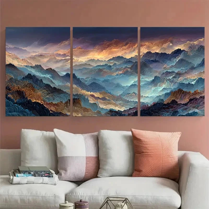 3pcs Colors Of The Dusk Nature Perfect  Wall Art Set Canvas Framed 60x90cm - High Quality Print 100% Australian Made Wall Canvas Ready to Hang - Bella Home Decor