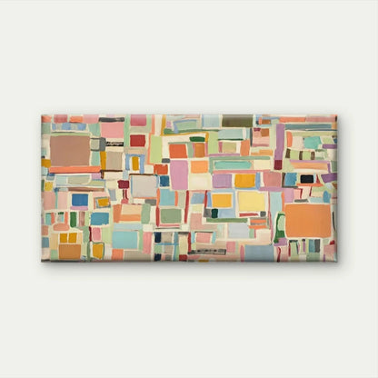 Pastel Abstract Geometric Block Wall Art Canvas Office Home Room Framed 120x60cm