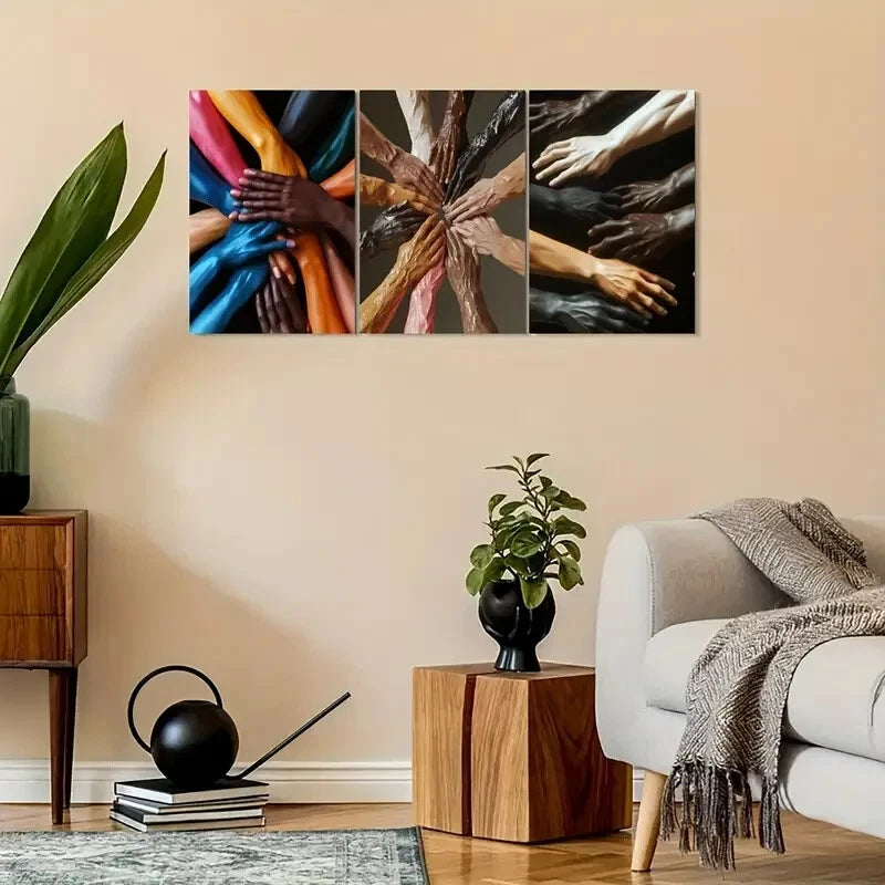 3pcs Vintage-Style Close-Up of Arms Metal Print Ready to Hang Art - Bella Home Decor
