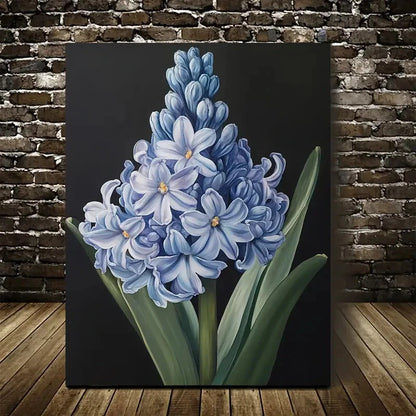 Beautiful Stunning Blue Hyacinth Flower Painting 40x60cm Metal Print Ready to Hang - Bella Home Decor